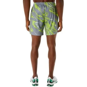 Suminigashi Motif Print 7IN Shorts “Grey Green”